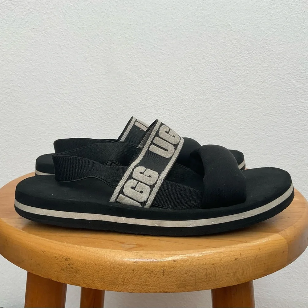 UGG Black, White K Zuma Sling Open Toe Strappy Sandals Children's Size 2